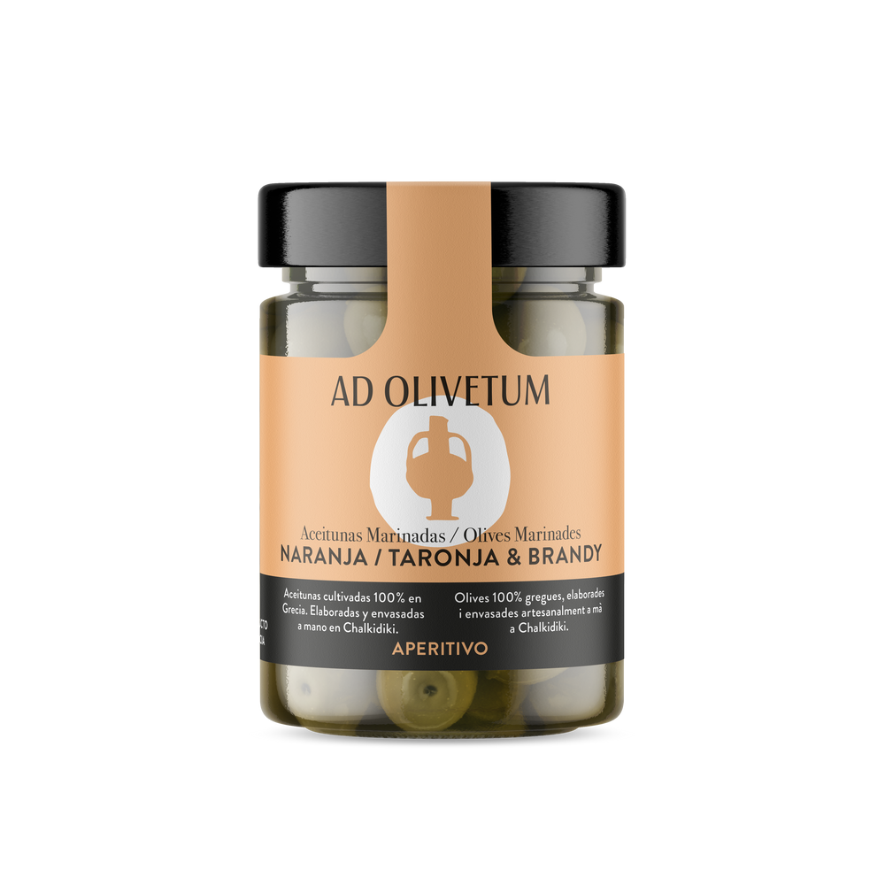 Aceitunas marinadas con naranja y brandy 355g