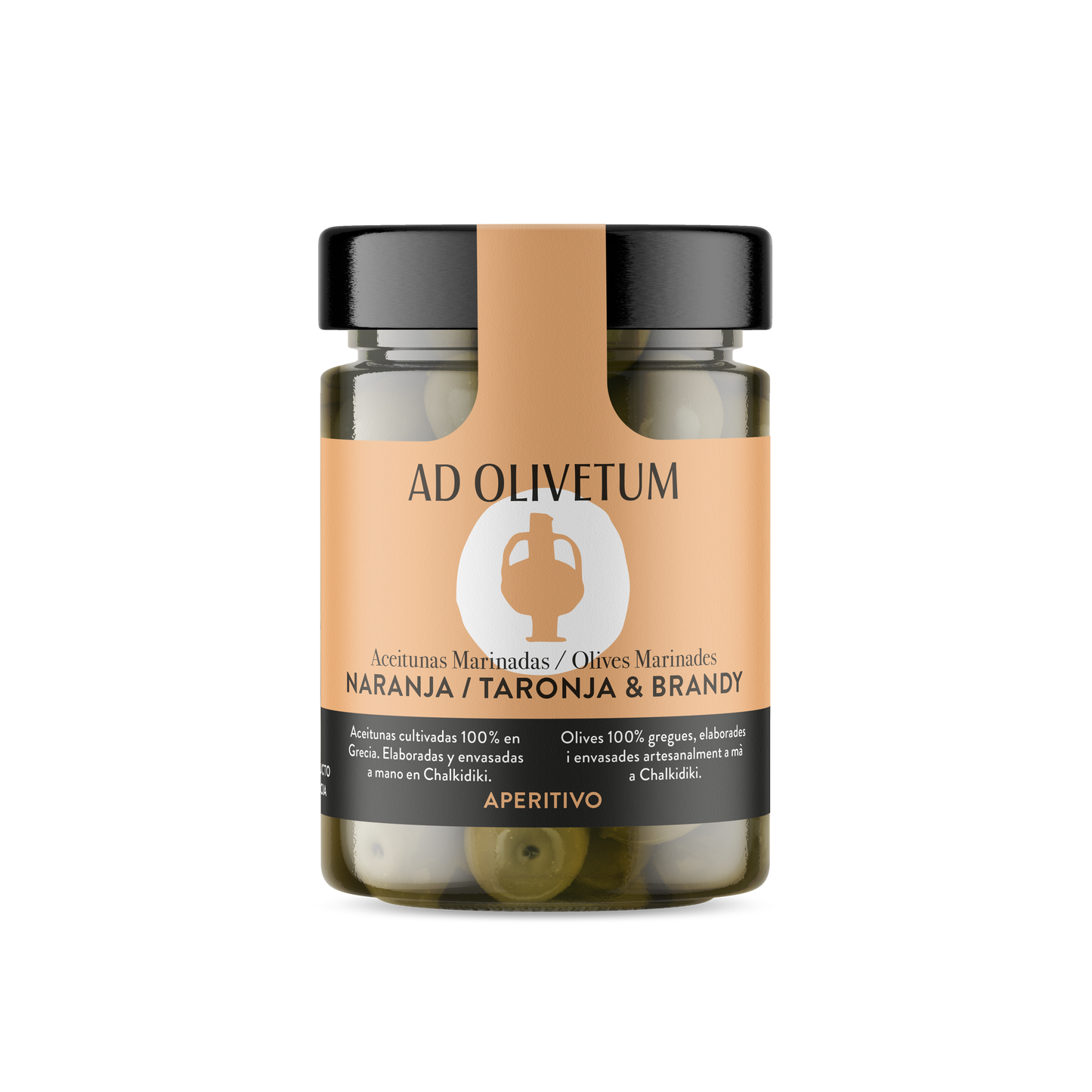 Aceitunas marinadas con naranja y brandy 355g