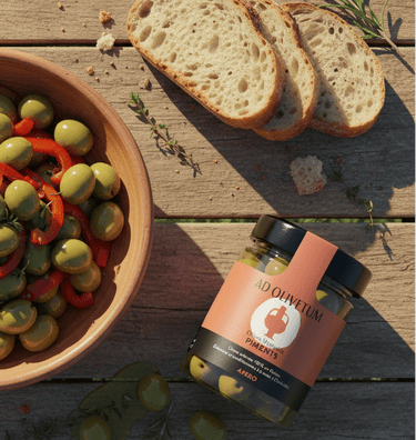 Aceitunas marinadas de Chalkidiki con pimientos ahumados 355g (muy picante) - Ad Olivetum