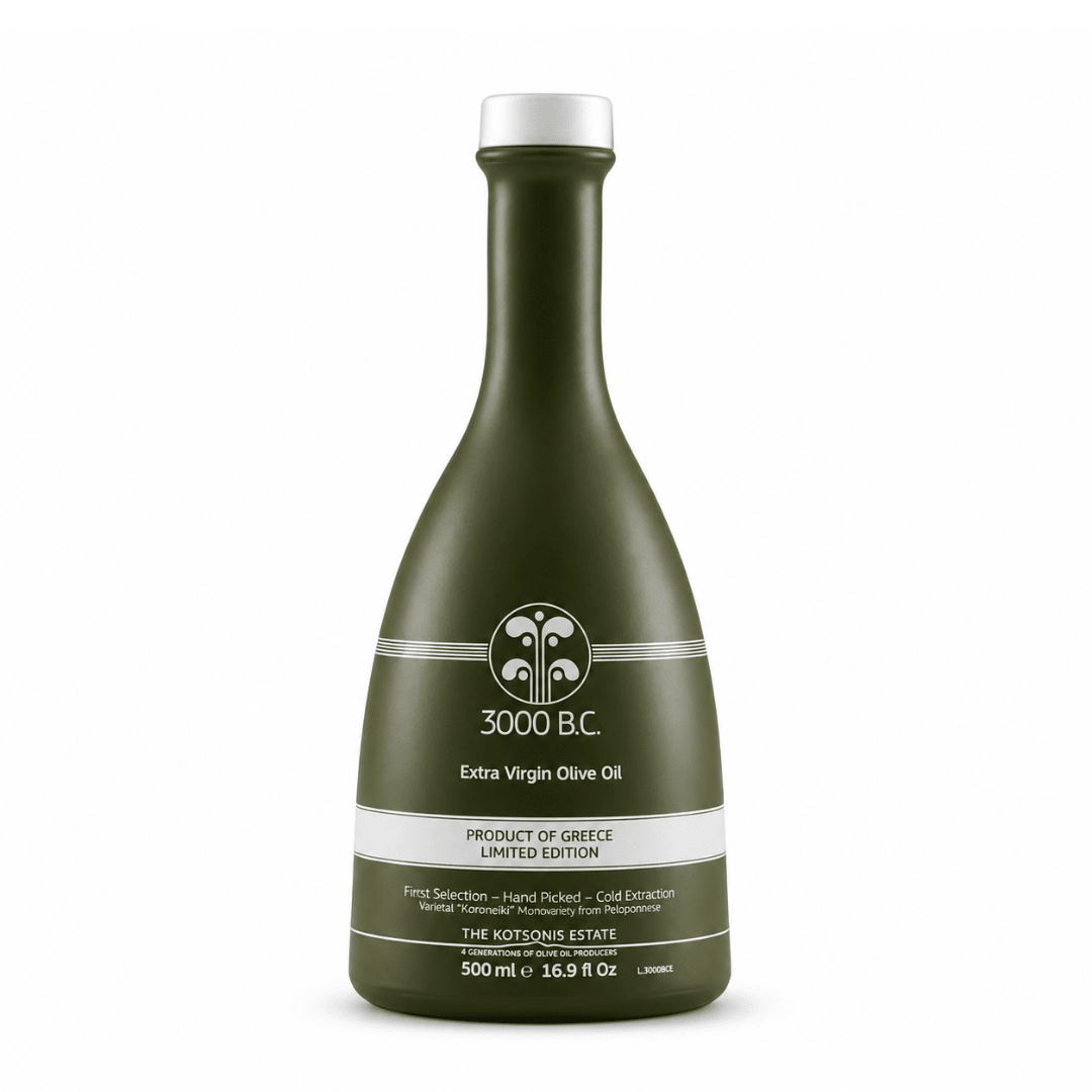 Huile d’olive vierge extra BIO 3000 B.C. Kotsonis Estate 500 ml, variété Manaki et Koroneiki du Péloponnèse