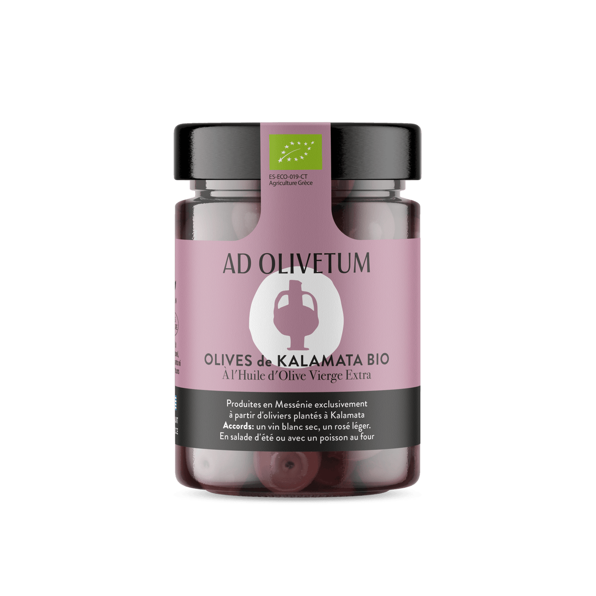 Olives de Kalamata BIO à l'huile d'olive vierge extra 330g - Ad Olivetum