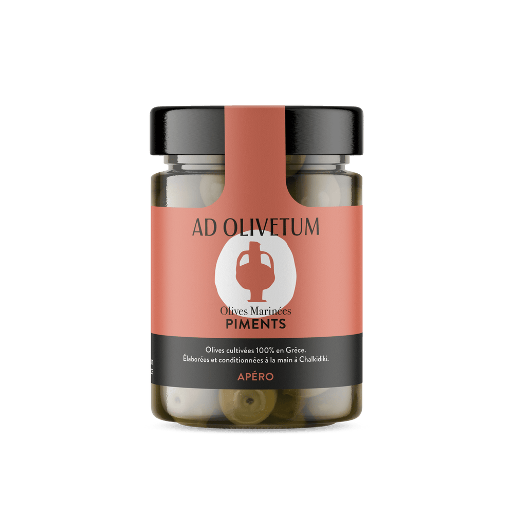Olives marinées aux piments fumés Ad Olivetum 355g - Ad Olivetum