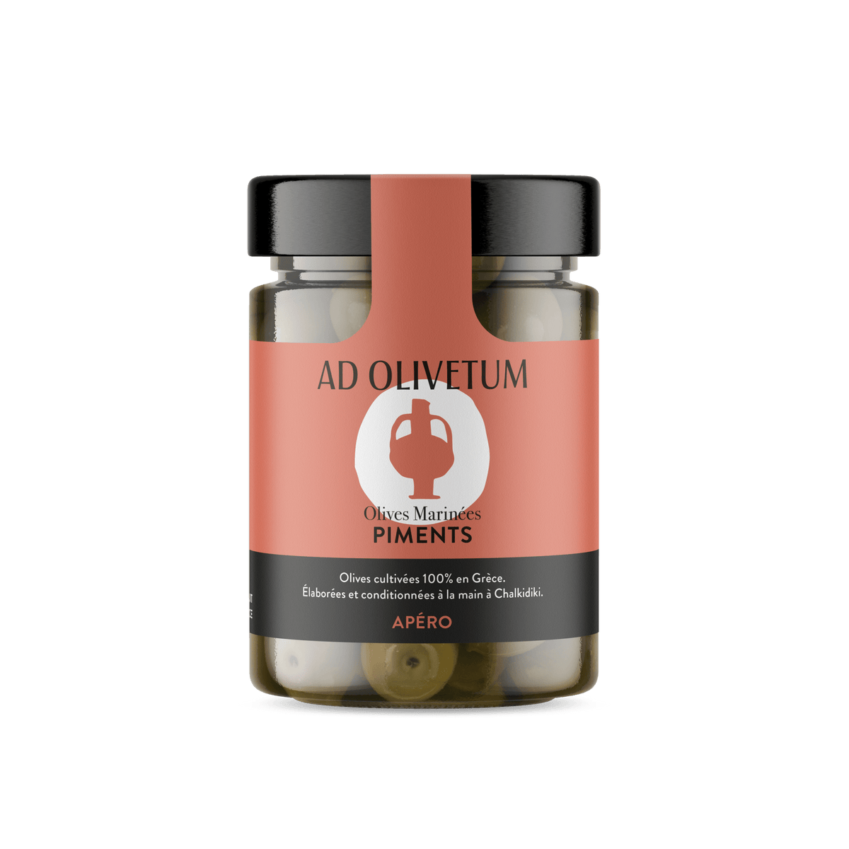Olives marinées aux piments fumés Ad Olivetum 355g - Ad Olivetum