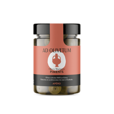 Olives marinées aux piments fumés Ad Olivetum 355g - Ad Olivetum