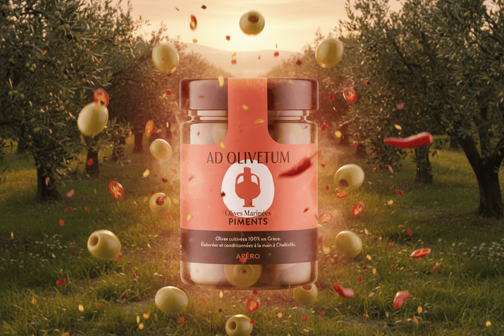 Olives marinées aux piments fumés Ad Olivetum 355g - Ad Olivetum