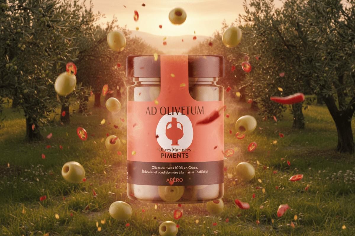 Olives marinées aux piments fumés Ad Olivetum 355g - Ad Olivetum